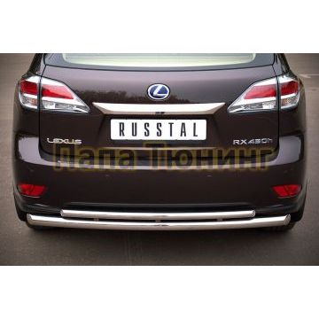 Защита задняя двойная d57-d42 с подъемом РусСталь для Lexus RX270/350/450 2009-2015
