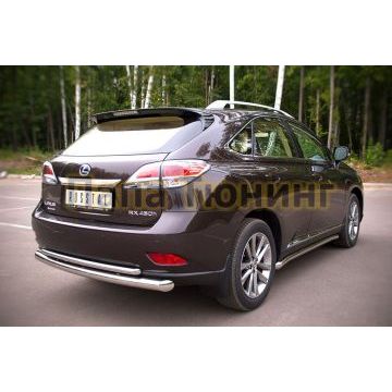 Защита задняя двойная d76-d42 с подъемом РусСталь для Lexus RX270/350/450 2009-2015