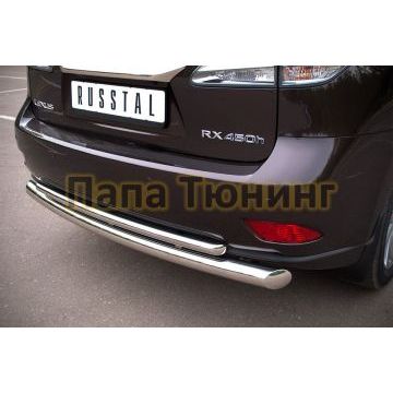 Защита задняя двойная d76-d42 с подъемом РусСталь для Lexus RX270/350/450 2009-2015