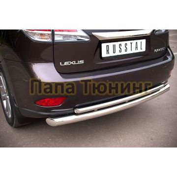 Защита задняя двойная d76-d42 с подъемом РусСталь для Lexus RX270/350/450 2009-2015