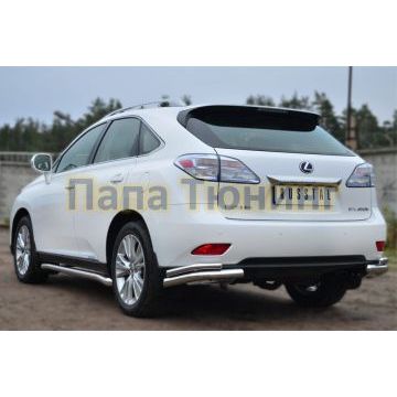 Защита задняя двойные уголки d57-d42 РусСталь для Lexus RX270/350/450 2009-2015