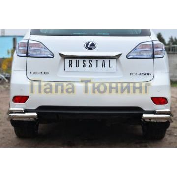Защита задняя двойные уголки d57-d42 РусСталь для Lexus RX270/350/450 2009-2015