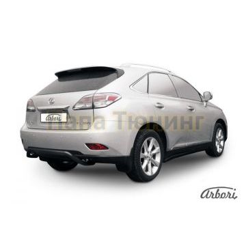 Защита заднего бампера чёрная сталь скоба 57 мм Slitkoff для Lexus RX-270/350 2012-2015 Защита заднего бампера чёрная сталь скоба 57 мм Slitkoff для Lexus RX-270/350 2012-2015