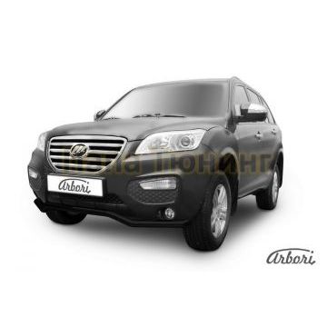 Защита передняя чёрная сталь скоба 60 мм Arbori для Lifan Х-60 2011-
