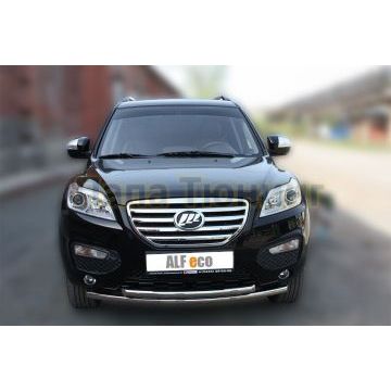 Защита переднего бампера двойная 50-50 мм ALFeco для Lifan X-60 2011-2016