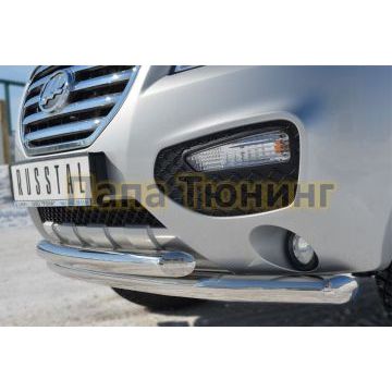 Защита передняя двойная d57-d57 РусСталь для Lifan X-60 2011-2016