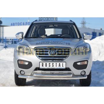Защита передняя двойная d57-d57 РусСталь для Lifan X-60 2011-2016