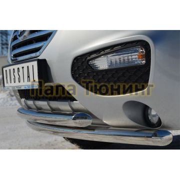 Защита передняя двойная d57-d57 дуга РусСталь для Lifan X-60 2011-2016