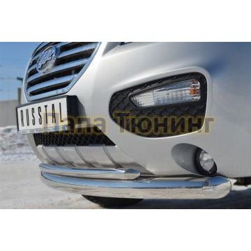 Защита передняя двойная d76-d42 РусСталь для Lifan X-60 2011-2016