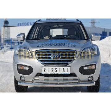 Защита передняя двойная d76-d42 РусСталь для Lifan X-60 2011-2016
