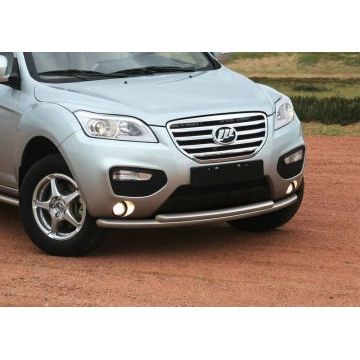 Защита передняя двойная 57-57 мм Rival для Lifan X-60 2011-2016