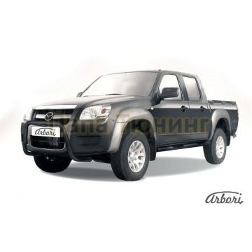 Кенгурин чёрная сталь низкий мини 57 мм Slitkoff для Mazda BT-50 2006-2011
