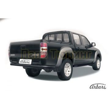 Защита задняя уголки чёрная сталь 76 мм Slitkoff для Mazda BT-50 2006-2011