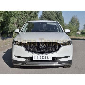 Защита передняя двойная дуга d57-d42 РусСталь для Mazda CX-5 2017-