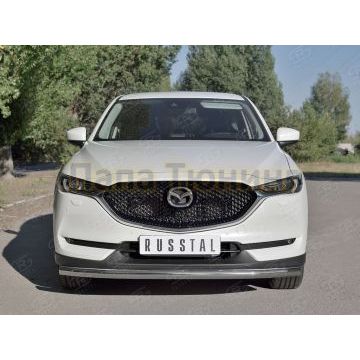 Защита переднего бампера секции d57 РусСталь для Mazda CX-5 2017-