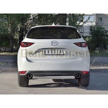 Защита заднего бампера овальная 75х42 мм РусСталь для Mazda CX-5 2017-