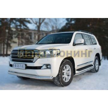 Защита переднего бампера d76 РусСталь для Toyota Land Cruiser 200 2015-