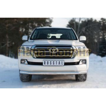Защита переднего бампера d76 РусСталь для Toyota Land Cruiser 200 2015-