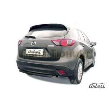 Защита заднего бампера чёрная сталь 57 мм Slitkoff для Mazda CX-5 2011- Защита заднего бампера чёрная сталь 57 мм Slitkoff для Mazda CX-5 2011-