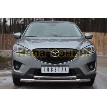 Защита передняя двойная d57-d42 РусСталь для Mazda CX-5 2011-2015