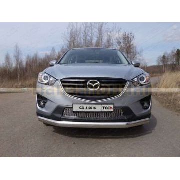 Защита передняя овальная 75х42 мм ТСС для Mazda CX-5 2011-2015