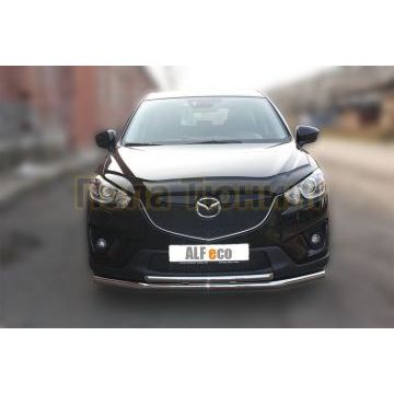 Защита передняя двойная 60-42 мм ALFeco для Mazda CX-5 2011-2015