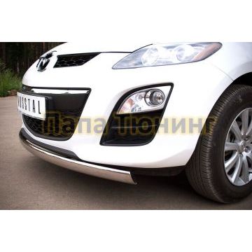 Защита передняя овальная 75х42 мм РусСталь для Mazda CX-7 2010-2013
