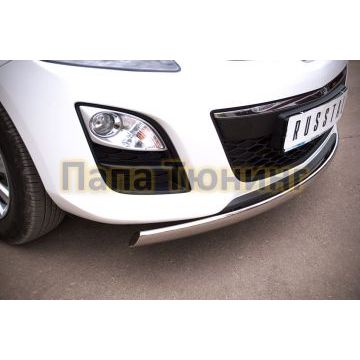 Защита передняя овальная 75х42 мм РусСталь для Mazda CX-7 2010-2013