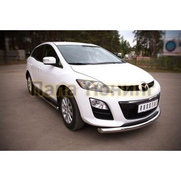Защита переднего бампера d76 РусСталь для Mazda CX-7 2010-2013