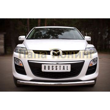 Защита переднего бампера d76 РусСталь для Mazda CX-7 2010-2013
