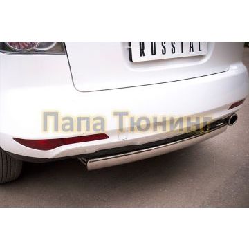 Защита заднего бампера овальная 75х42 мм РусСталь для Mazda CX-7 2010-2013
