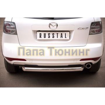 Защита заднего бампера d76 РусСталь для Mazda CX-7 2010-2013