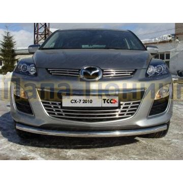 Защита переднего бампера 60 мм ТСС для Mazda CX-7 2010-2013