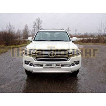 Защита передняя овальная короткая 75х42 мм ТСС для Toyota Land Cruiser 200 2015- Защита передняя овальная короткая 75х42 мм ТСС для Toyota Land Cruiser 200 2015-