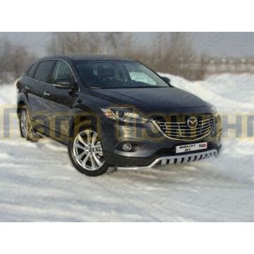 Защита переднего бампера с вставкой 42 мм ТСС для Mazda CX-9 2012-2016