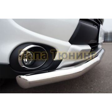 Защита переднего бампера d57 РусСталь для Mitsubishi Outlander 2014-2015