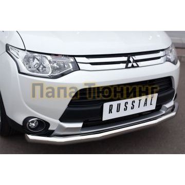 Защита переднего бампера d57 РусСталь для Mitsubishi Outlander 2014-2015