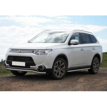 Защита передняя волна 57 мм Rival для Mitsubishi Outlander 2014-2015