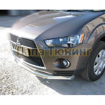 Защита переднего бампера d76 РусСталь для Mitsubishi Outlander 2010-2012