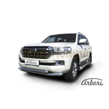 Защита передняя двойная 76-57 мм Slitkoff для Toyota Land Cruiser 200 2015- Защита передняя двойная 76-57 мм Slitkoff для Toyota Land Cruiser 200 2015-