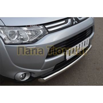 Защита переднего бампера d57 РусСталь для Mitsubishi Outlander 2012-2014