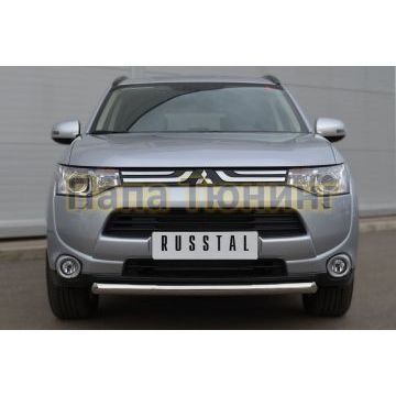Защита переднего бампера d57 РусСталь для Mitsubishi Outlander 2012-2014