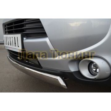 Защита передняя овальная 75х42 мм РусСталь для Mitsubishi Outlander 2012-2014