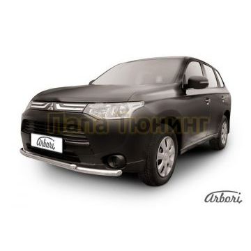Защита передняя двойная 57-42 мм Arbori для Mitsubishi Outlander 2012-2014