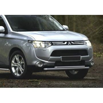 Защита передняя двойная 57-42 мм Rival для Mitsubishi Outlander 2012-2014