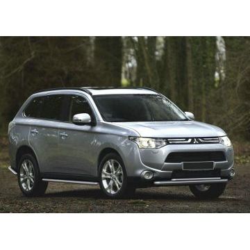 Защита передняя двойная 57-42 мм Rival для Mitsubishi Outlander 2012-2014