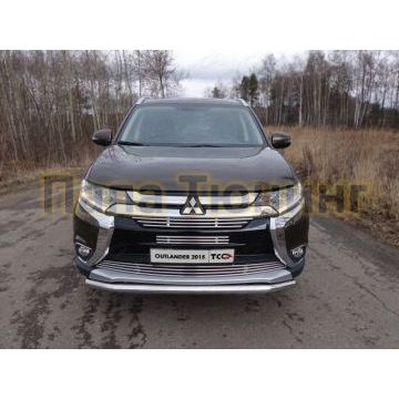 Защита переднего бампера короткая 60 мм ТСС для Mitsubishi Outlander 2015-2018 Защита переднего бампера короткая 60 мм ТСС для Mitsubishi Outlander 2015-2018