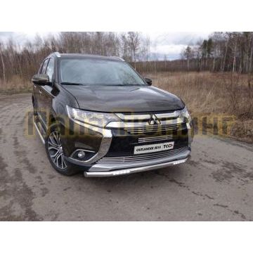Защита переднего бампера короткая с ДХО 60 мм ТСС для Mitsubishi Outlander 2015-2018 Защита переднего бампера короткая с ДХО 60 мм ТСС для Mitsubishi Outlander 2015-2018
