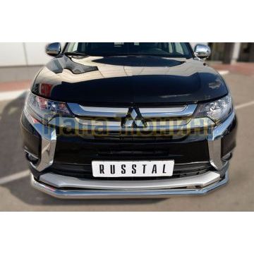 Защита переднего бампера d57 РусСталь для Mitsubishi Outlander 2015-2018