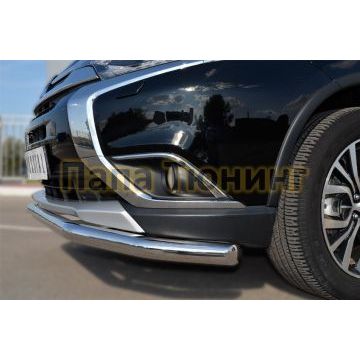 Защита переднего бампера d57 РусСталь для Mitsubishi Outlander 2015-2018